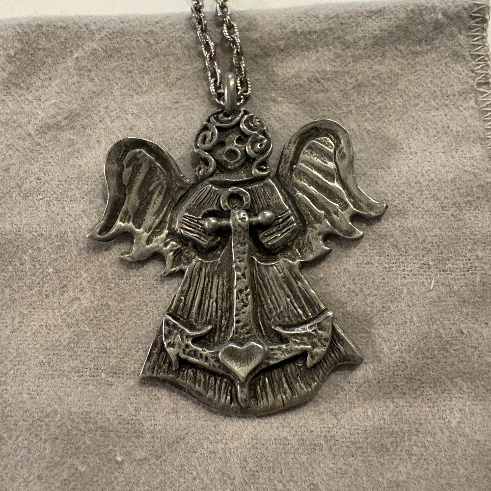Vintage 90’s Marcie Pewter Angel Faith Pendant